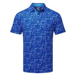 FootJoy-SS24-Golf-Course-Doodle-Pique-Polo-Shirt-81581-SHFOO284-M-Deep-Blue-Front